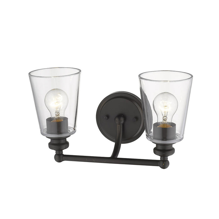 8" Black And Clear Metal Vanity Flush Mounted Sconce