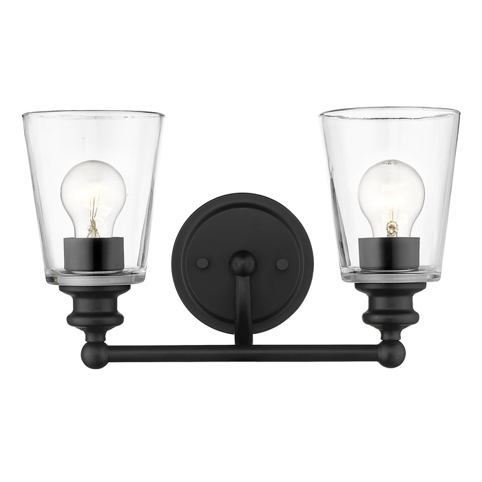 8" Black And Clear Metal Vanity Flush Mounted Sconce