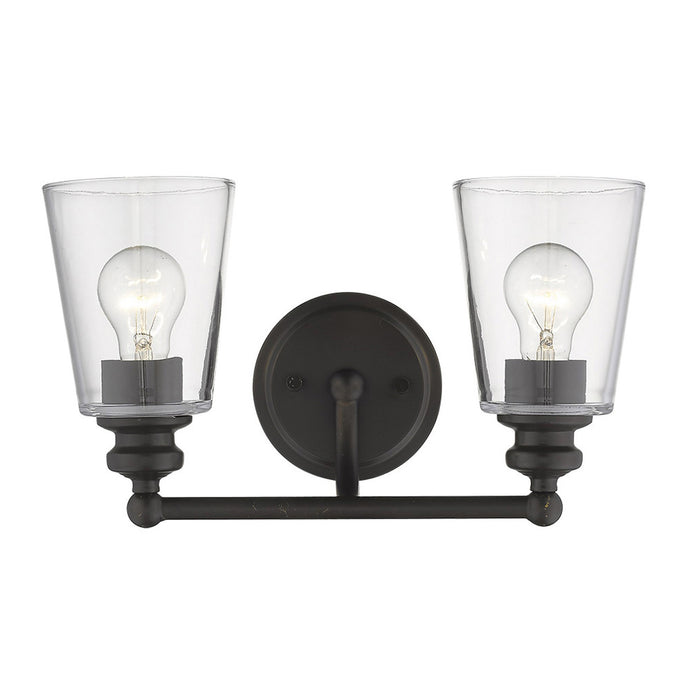 8" Black And Clear Metal Vanity Flush Mounted Sconce