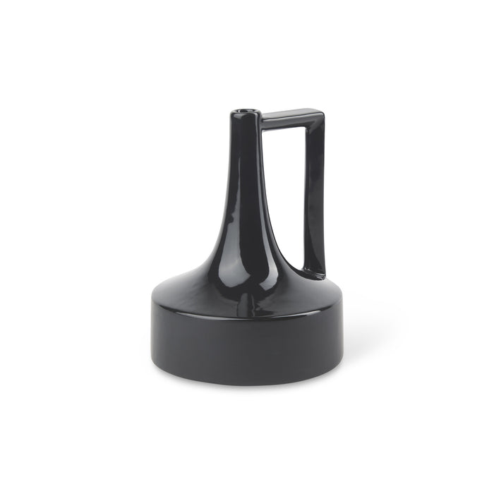 8" Black Ceramic Jug Vase