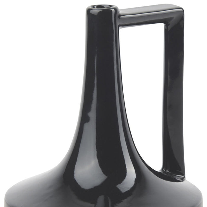 8" Black Ceramic Jug Vase