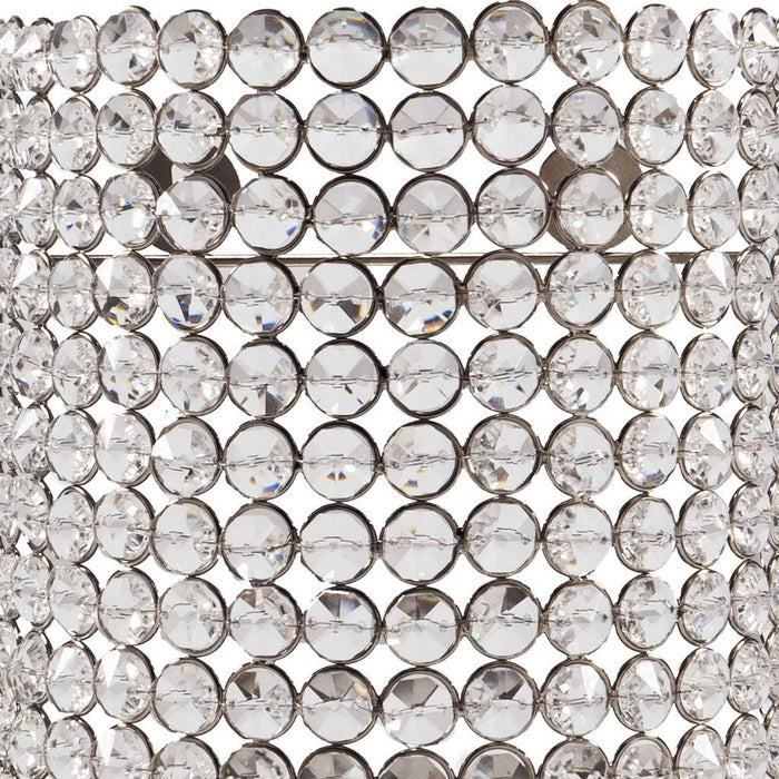 8" Clear And Silver Bejeweled Crystal Wall Sconce Candle Holder