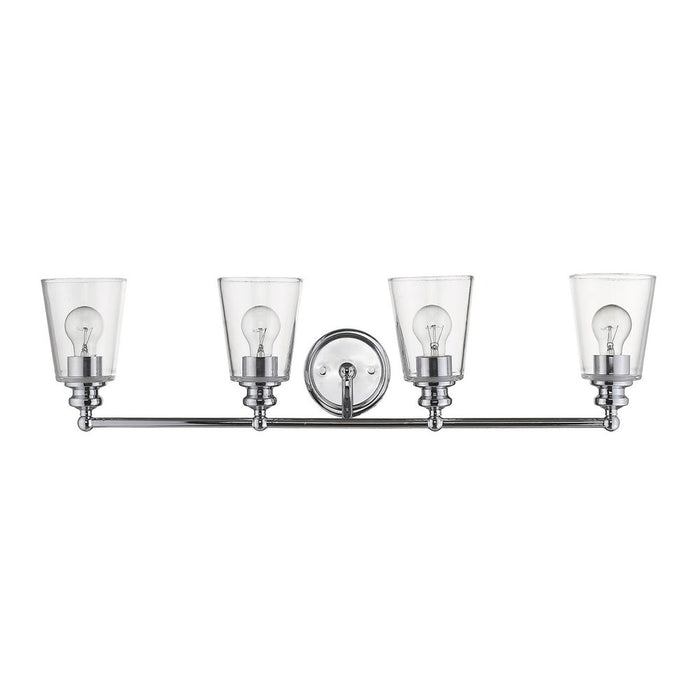 8" Silver And Clear Metal and Glass Vanity Flush Mounted Sconce