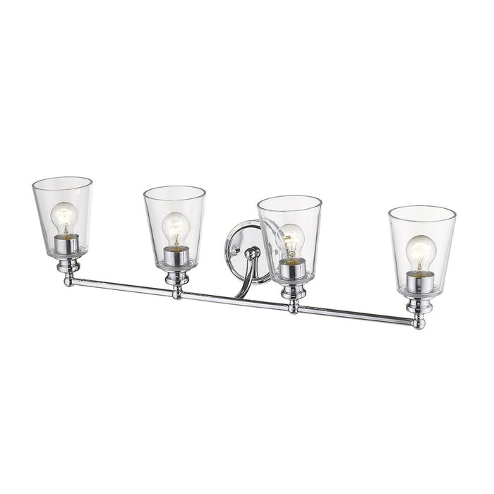 8" Silver And Clear Metal and Glass Vanity Flush Mounted Sconce