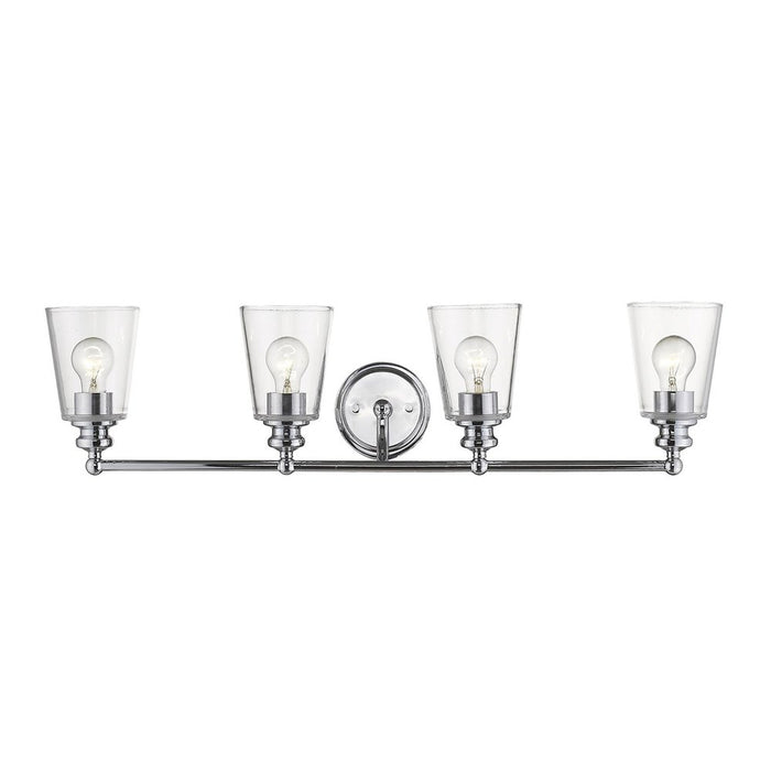 8" Silver And Clear Metal and Glass Vanity Flush Mounted Sconce