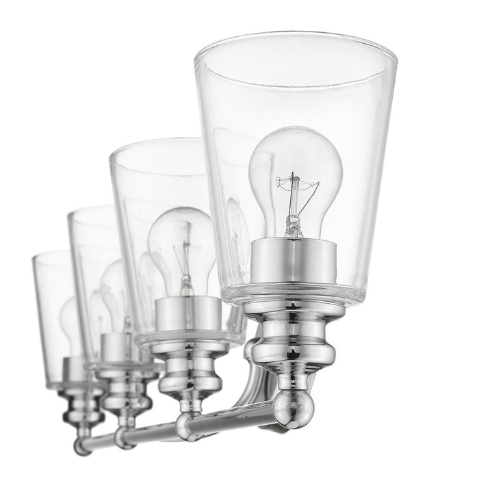 8" Silver And Clear Metal and Glass Vanity Flush Mounted Sconce