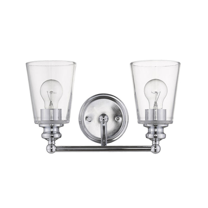 8" Silver And Clear Metal Vanity Flush Mounted Sconce