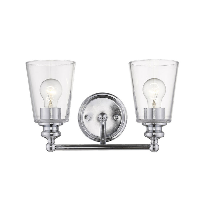 8" Silver And Clear Metal Vanity Flush Mounted Sconce