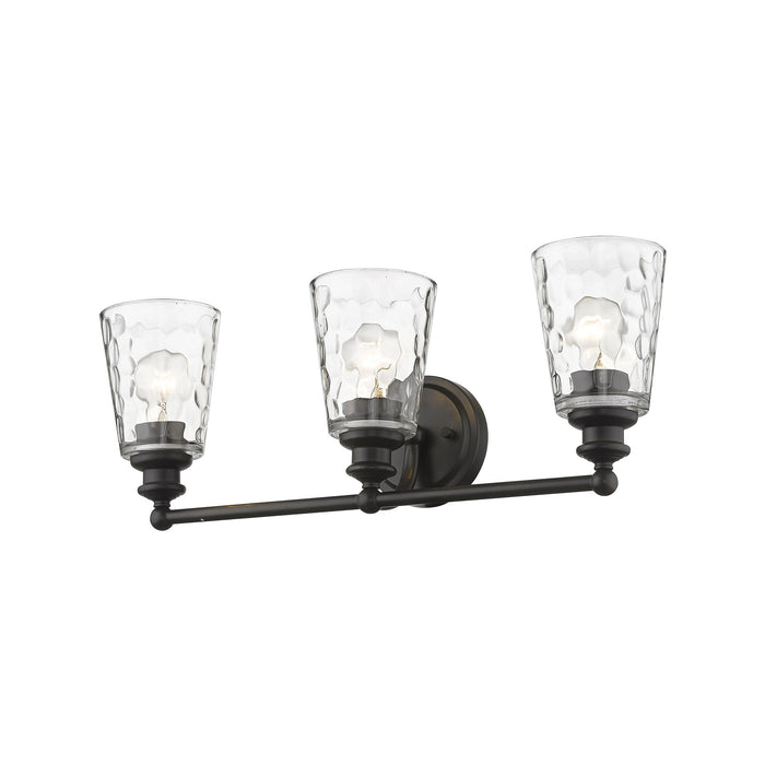 9" Black And Clear Metal and Glass Vanity Flush Mounted Sconce