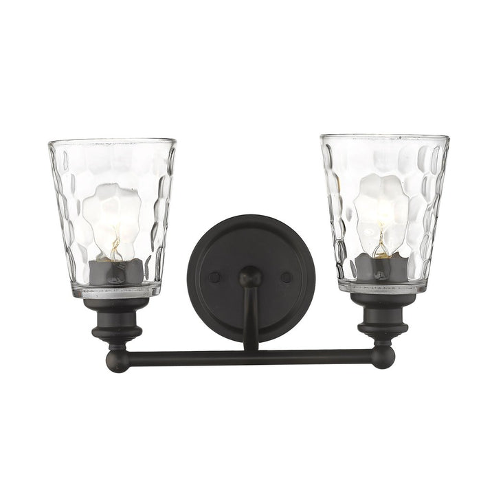 9" Black And Clear Metal and Glass Vanity Flush Mounted Sconce