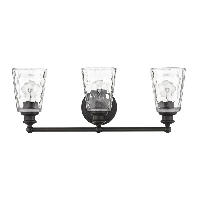 9" Black And Clear Metal and Glass Vanity Flush Mounted Sconce