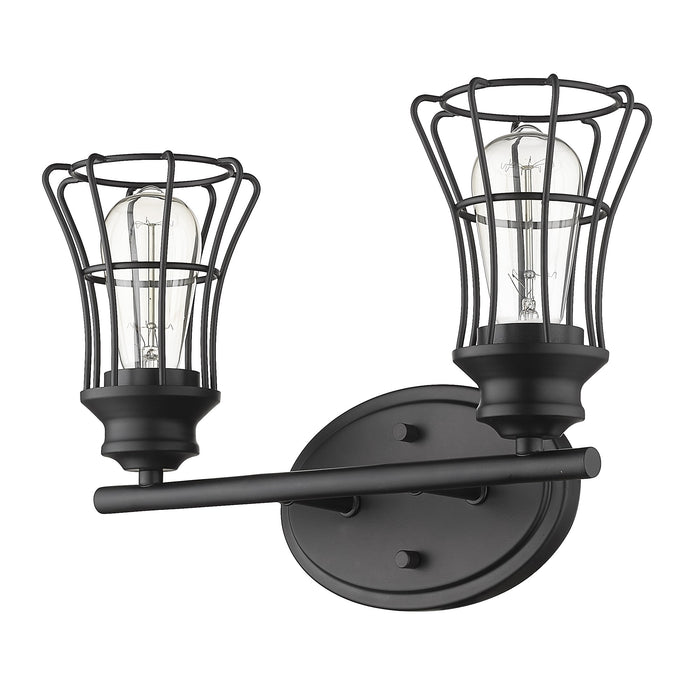 9" Black Metal Vanity Flush Mounted Sconce