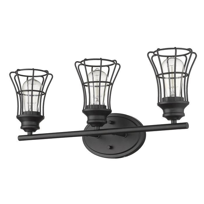 9" Black Metal Vanity Flush Mounted Sconce