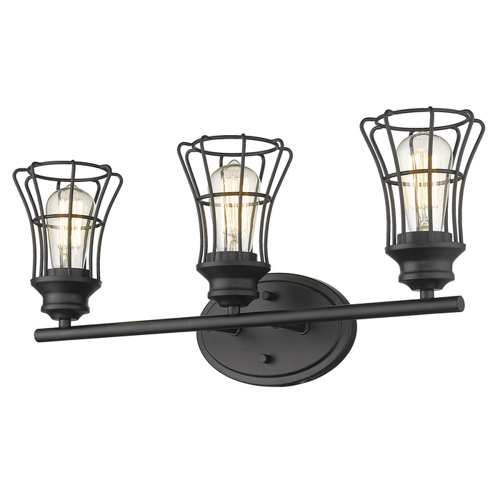 9" Black Metal Vanity Flush Mounted Sconce