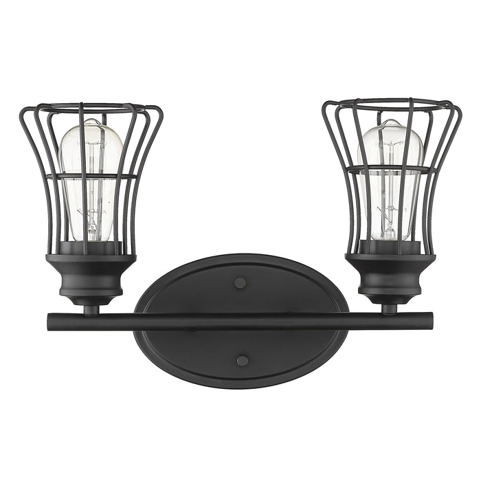 9" Black Metal Vanity Flush Mounted Sconce