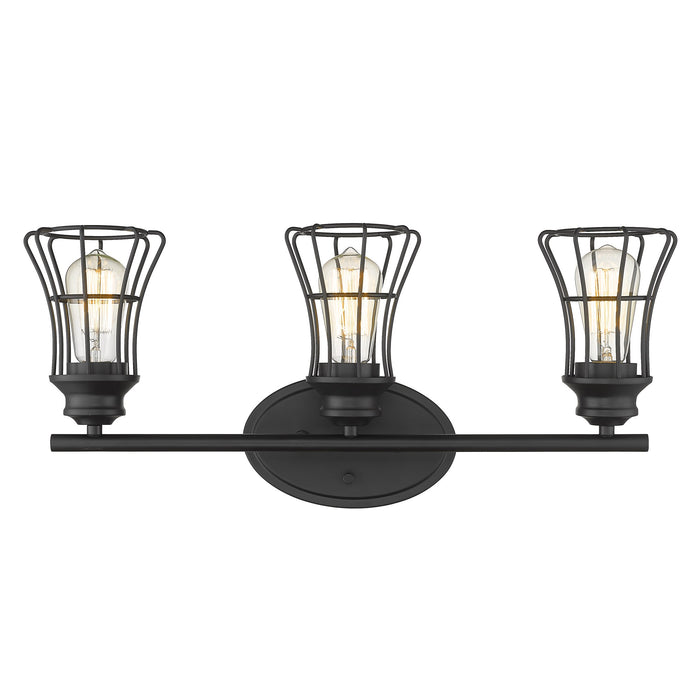 9" Black Metal Vanity Flush Mounted Sconce