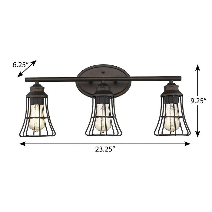 9" Bronze Metal Vanity Flush Mounted Sconce