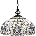 Black And White Unique Statement Two Light Glass Dimmable Chandelier With Black And White Shades