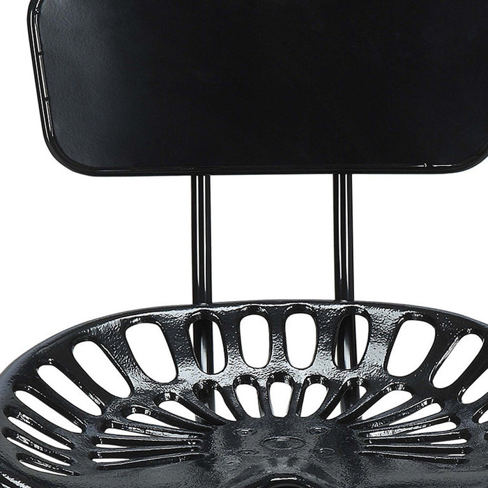 Black Iron Low Back Bar Height Bar Chair