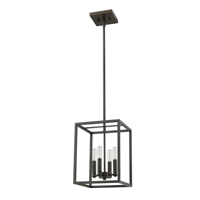 Black Metal Four Light Dimmable Ceiling Light
