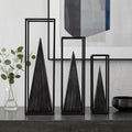 Black Metal Framed Pyramid Sculpture
