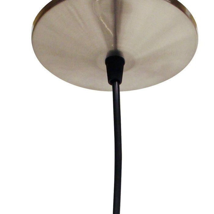 Brass Bulb Two Light Metal Chandelier