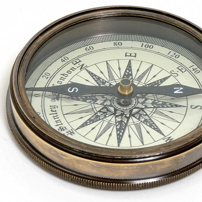 Brass Makers To The Queen Compass With Leather Case