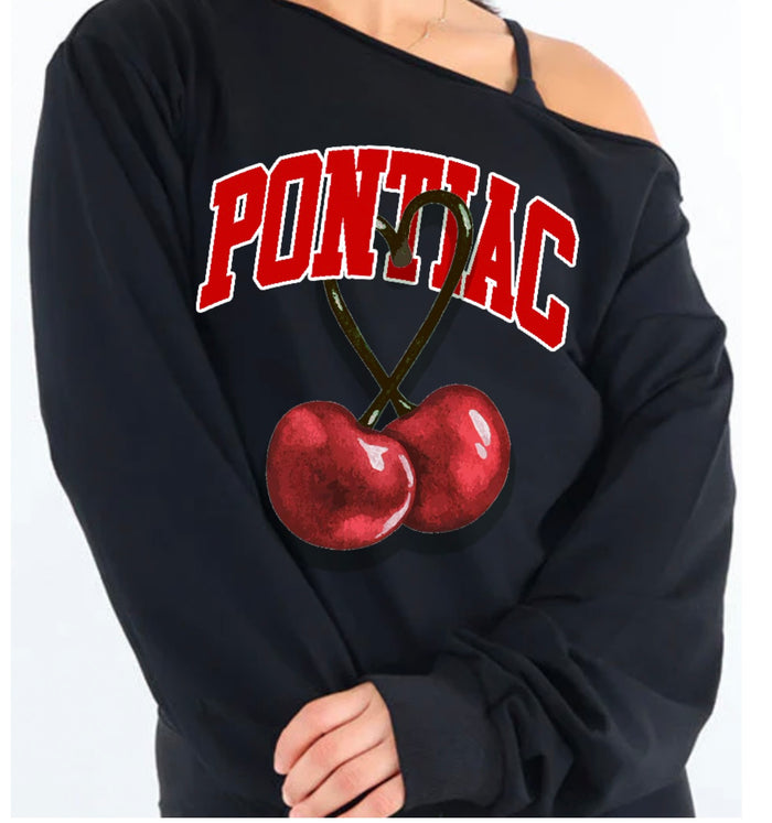 Camp Future Cherries off Shoulder Crew
