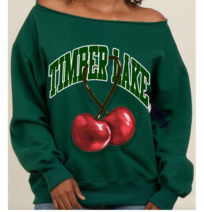 Camp Future Cherries off Shoulder Crew