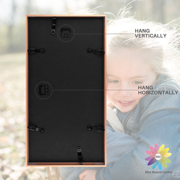 Clearance 8.5x16.3 Aluminum Collage Picture Frame for Three 5x7 Photos Rose Gold (8 Pcs Per Box)