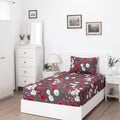 Crimson Dusk - SINGLE Fitted Bedsheet Set - Zaraish.com