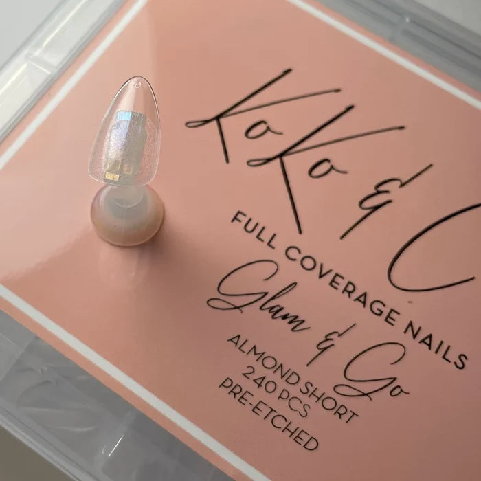 Glam & Go Full Coverage Nails - Almond Short ** New Pre-Etched