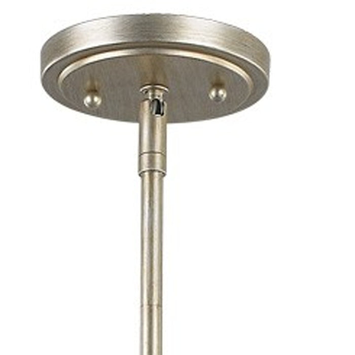Gold And White Iron Three Light Dimmable Ceiling Light With Silver Shades