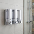Gray Heavy Duty Plastic Three Chamber Wall Mount Soap Dispenser