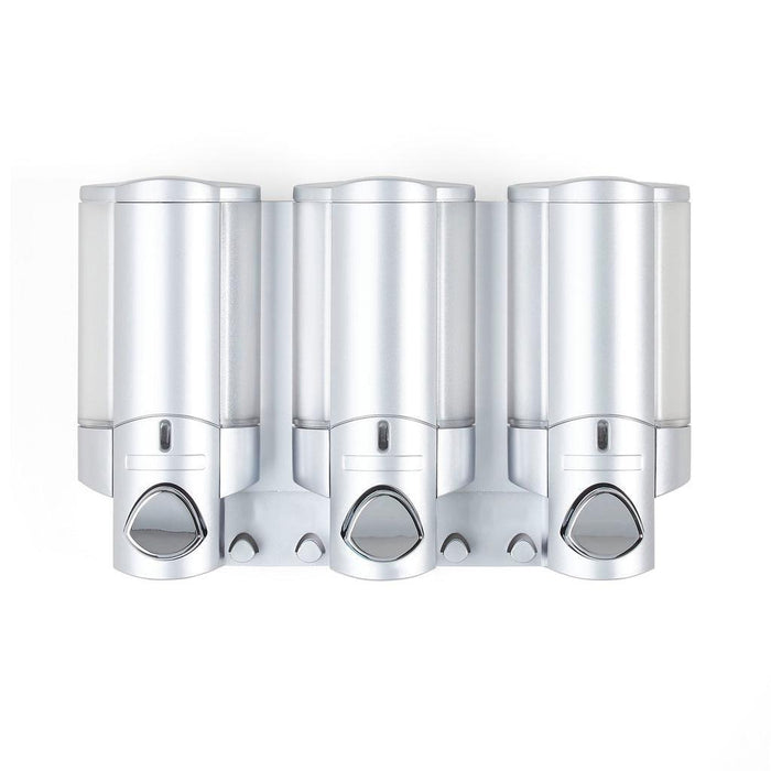 Gray Heavy Duty Plastic Three Chamber Wall Mount Soap Dispenser
