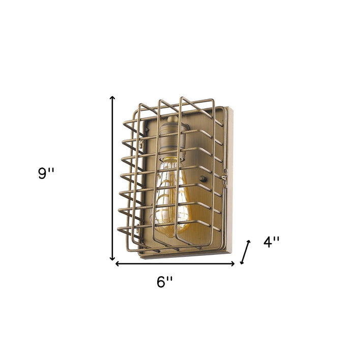 Light Gold Cage Wall Sconce