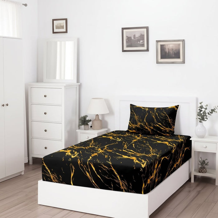 Midnight Vein - SINGLE Fitted Bedsheet Set - Zaraish.com
