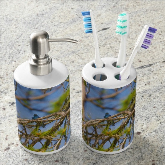 Mountain Bluebird Bathroom Set