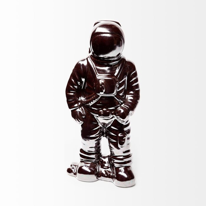 Over The Moon Silverplated Astronaut Sculpture