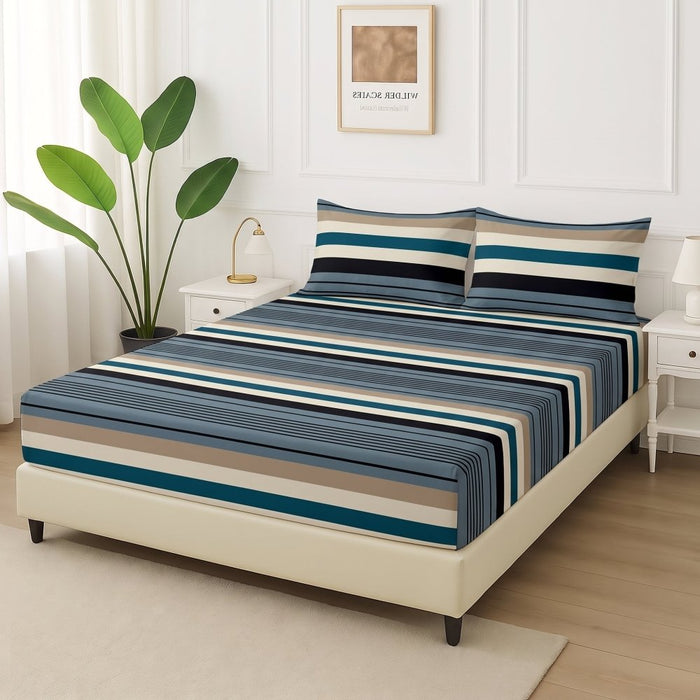 Pacific Multi-Stripe - Fitted Bedsheet Set - Zaraish.com