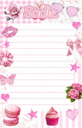 Pink Aesthetic Collage Personalized Lined Notepad