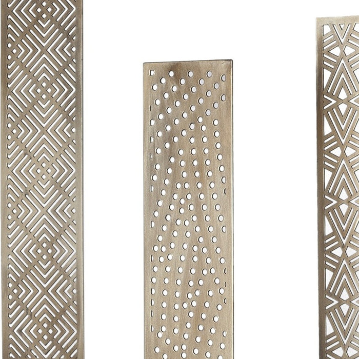 Set of Three Gold Metal Modern Abstract