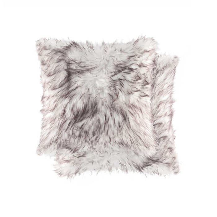 Set of Two 18" Brown And Off White Throw Pillows