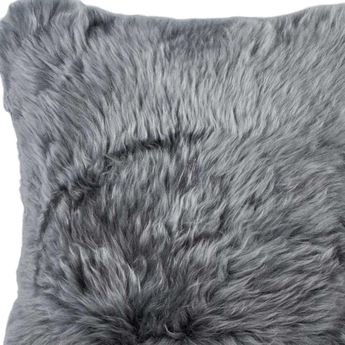 Set of Two 18" Gray Cowhide Throw Pillows