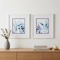 Set of Two Blue Flower Framed Art