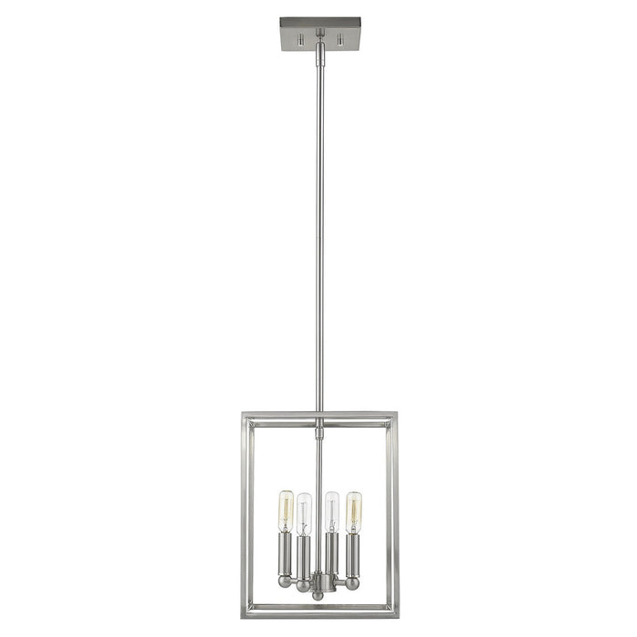 Silver Metal Four Light Dimmable Ceiling Light