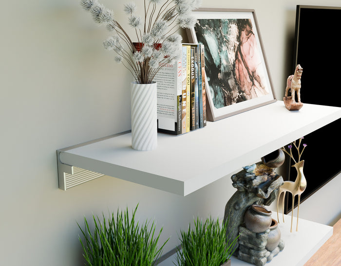 Sturdy Shelf and Bracket Kit With Stylish Supports - Ideal Bathroom, Kitchen, Living Room or Bedroom Shelves