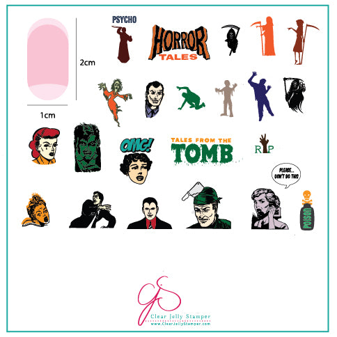 Tales from the Tomb (CjSH-45) Etched Nail Art Stamping Plate
