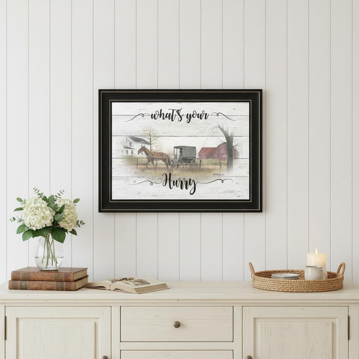 Whats Your Hurry 2 Black Framed Print Wall Art