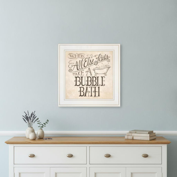When All Else Fails 2 White Framed Print Bathroom Wall Art
